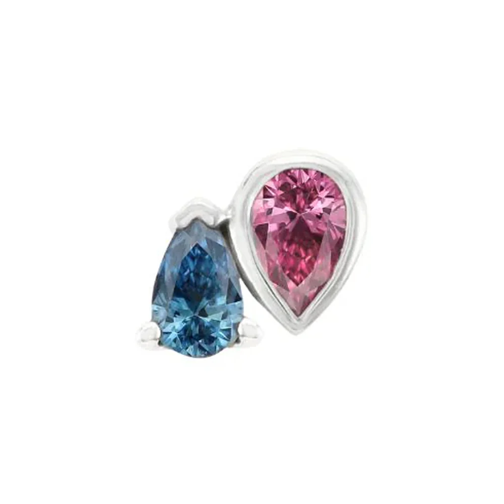 threadless: "Era" End in Gold with Pink Tourmaline & London Blue Topaz - Image 3