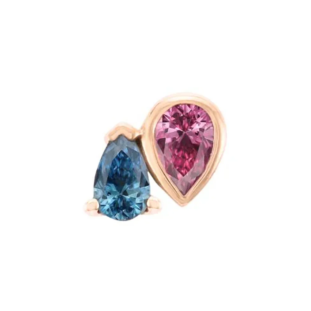 threadless: "Era" End in Gold with Pink Tourmaline & London Blue Topaz - Image 4