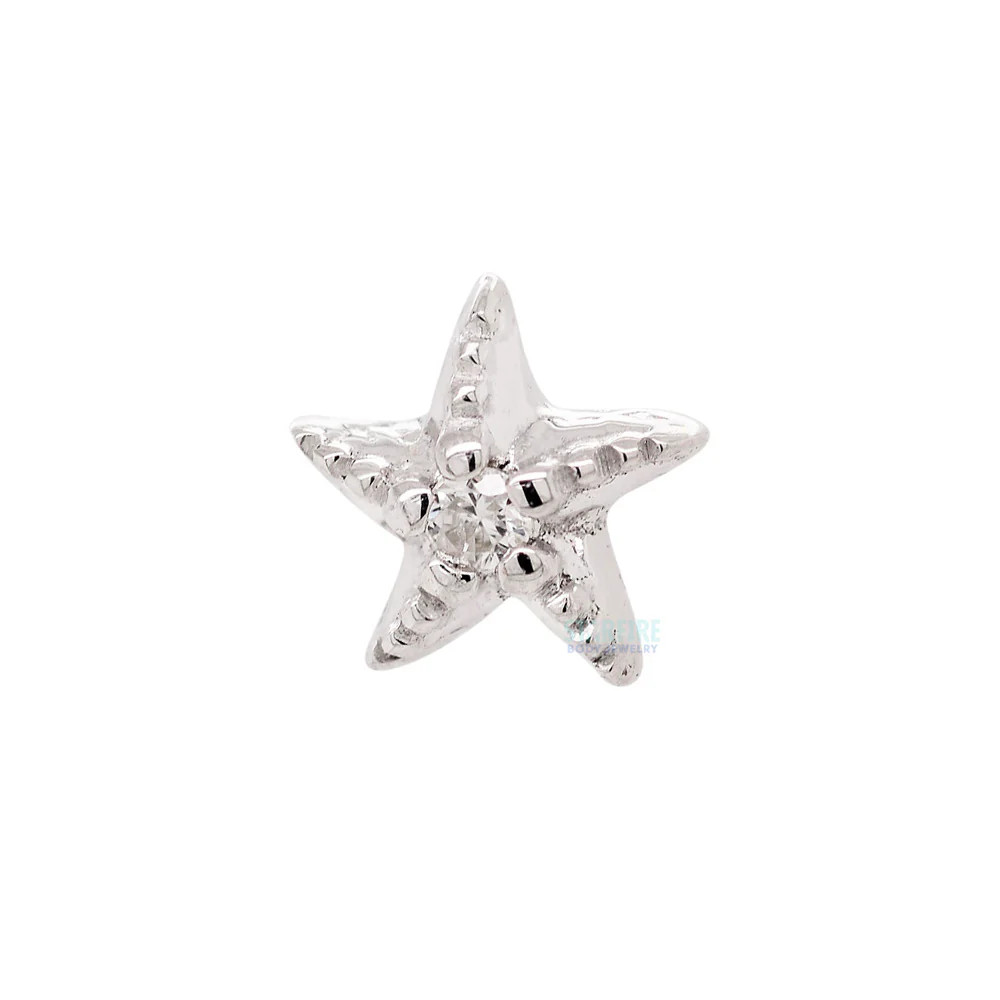threadless: "Hoku Star" Starfish End in Gold with Diamond - Image 2