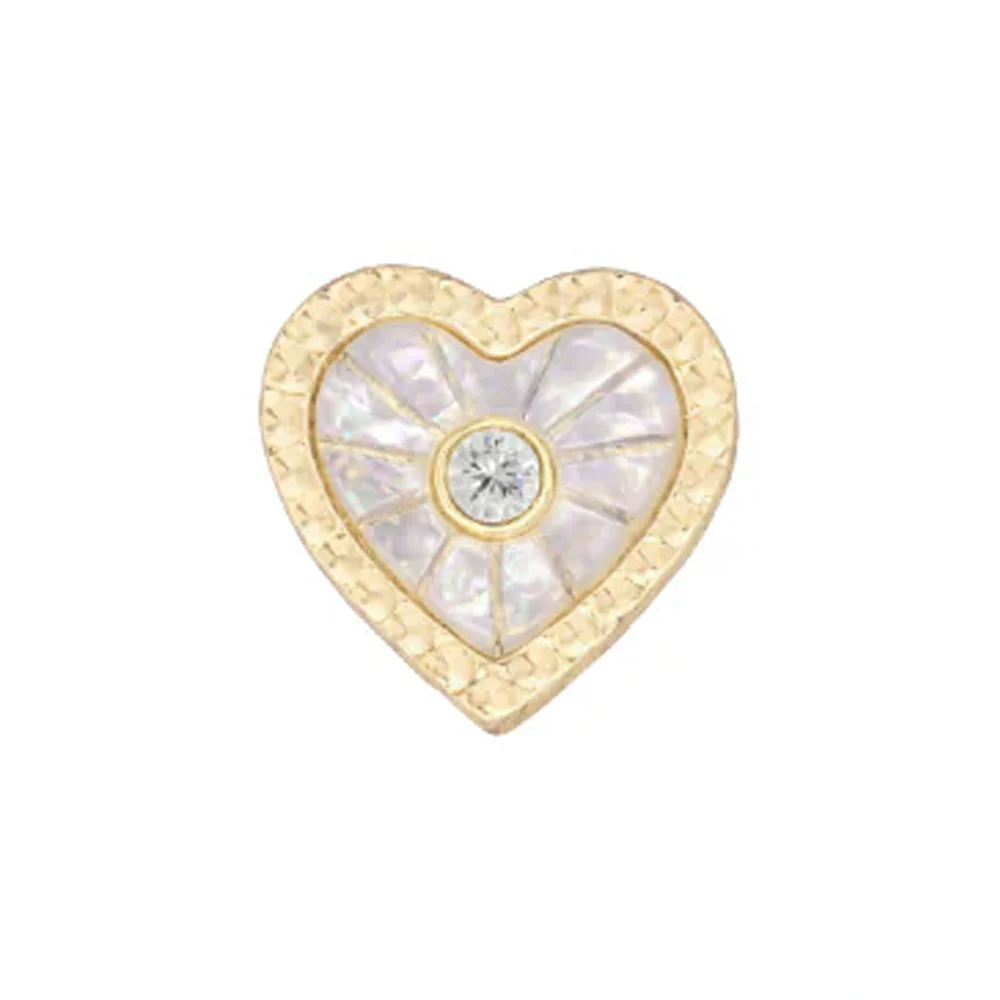 threadless: "Marbella" End in Gold with Mother of Pearl & CZ - Image 2