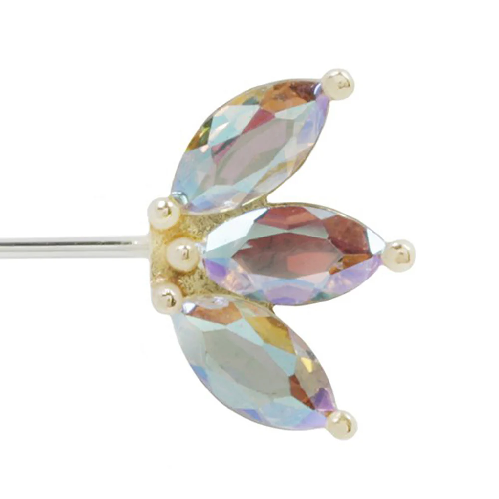 threadless: "Moet" Forward Facing End in Gold with Mercury Mist Topaz' - Image 4