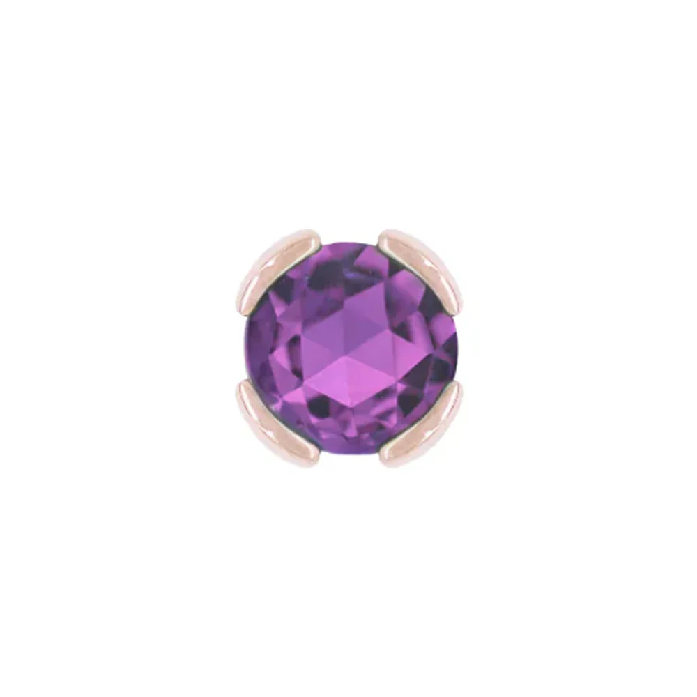 threadless: "Peekaboo" End in Gold with Rose Cut Amethyst - Image 4
