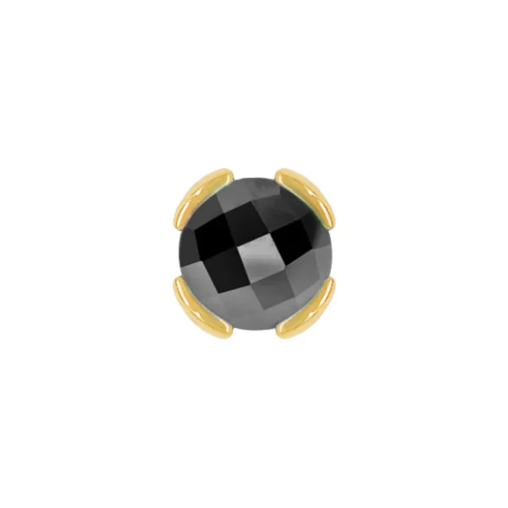 threadless: "Peekaboo" End in Gold with Rose Cut Black Spinel