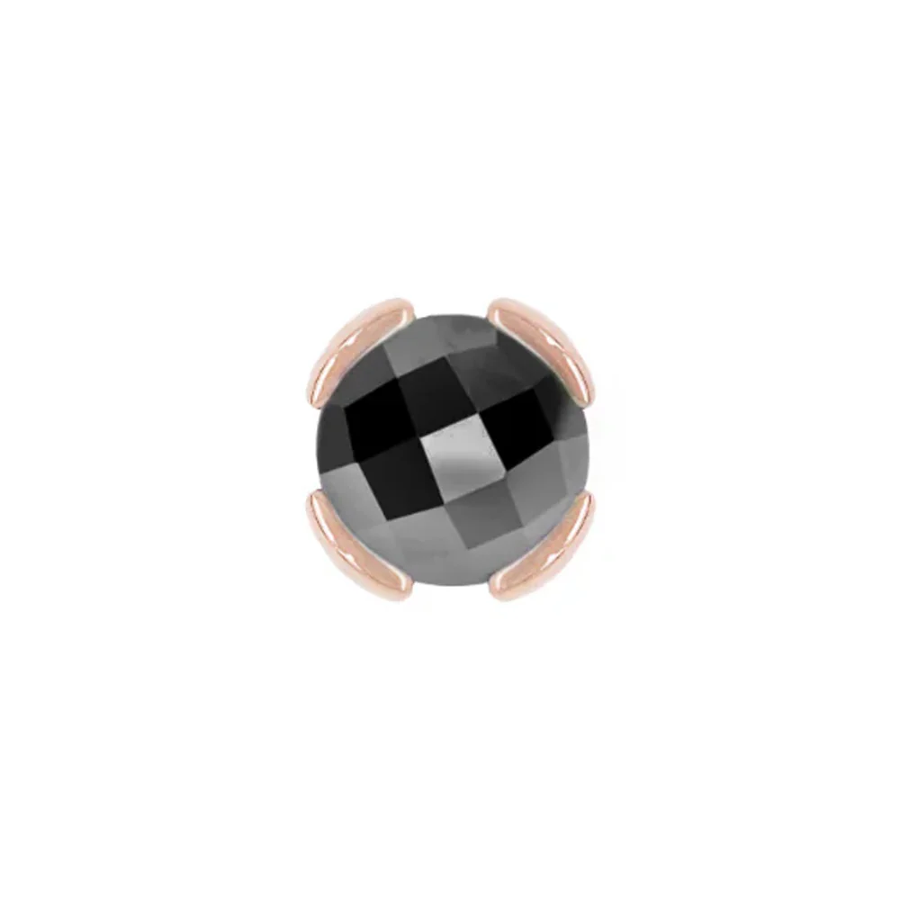 threadless: "Peekaboo" End in Gold with Rose Cut Black Spinel - Image 3