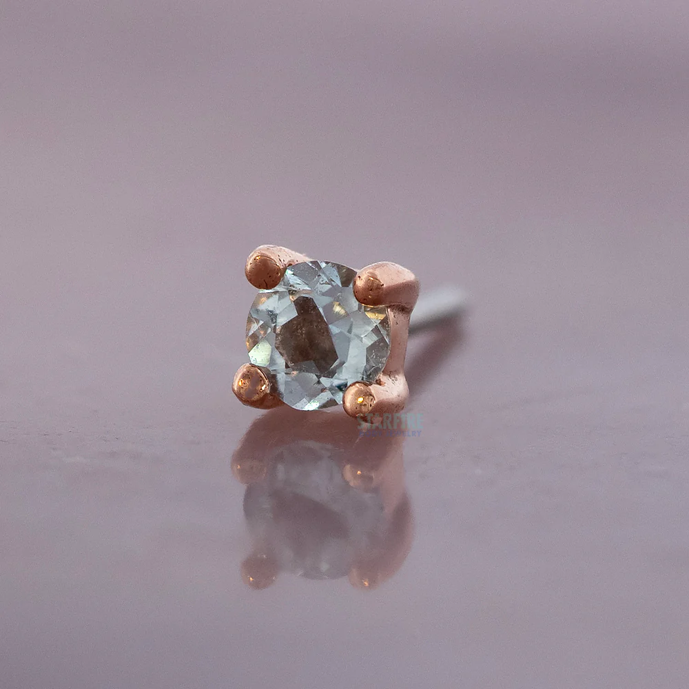 threadless: Prong-Set Aquamarine End in Gold - Image 2