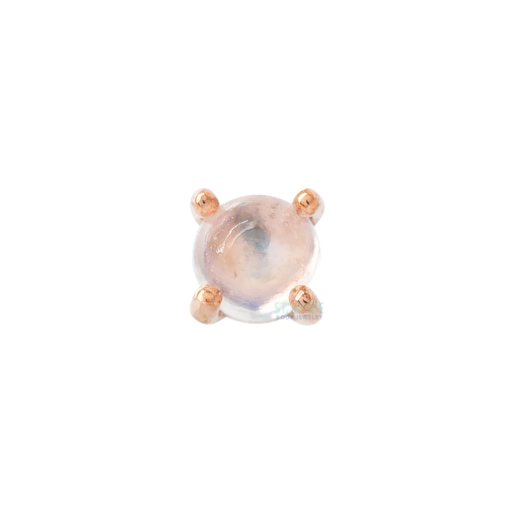 threadless: Prong-Set Rainbow Moonstone End in Gold - Image 6