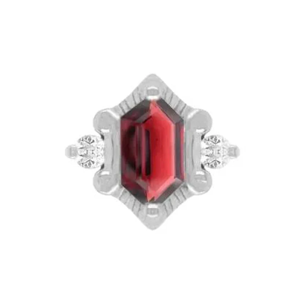 threadless: "Reyna" End in Gold with Garnet & CZ's - Image 3