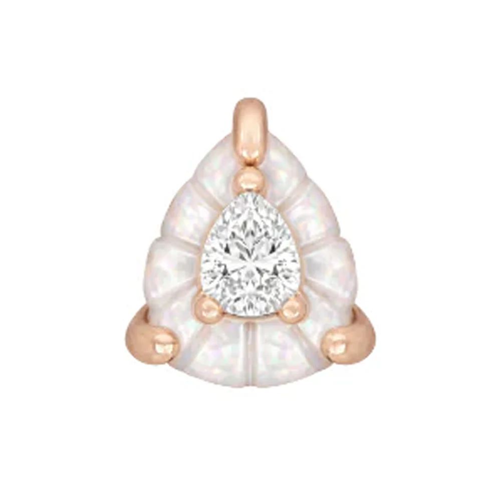 threadless: "Sintra" End in Gold with Mother of Pearl & CZ