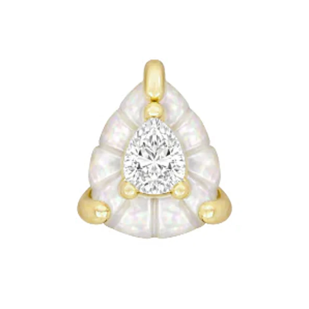 threadless: "Sintra" End in Gold with Mother of Pearl & CZ - Image 2