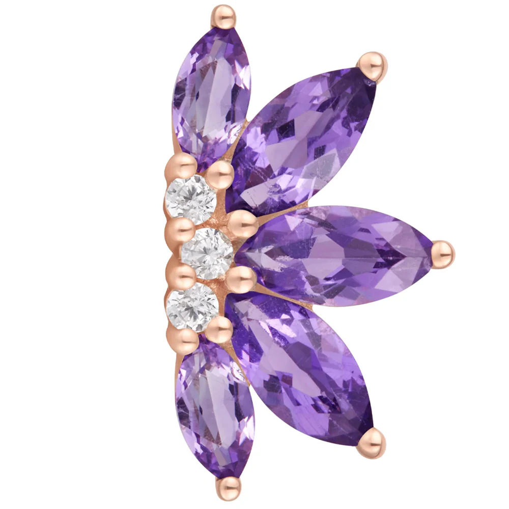 threadless: "Valentina" End in Gold with Amethyst & CZ's - Image 5