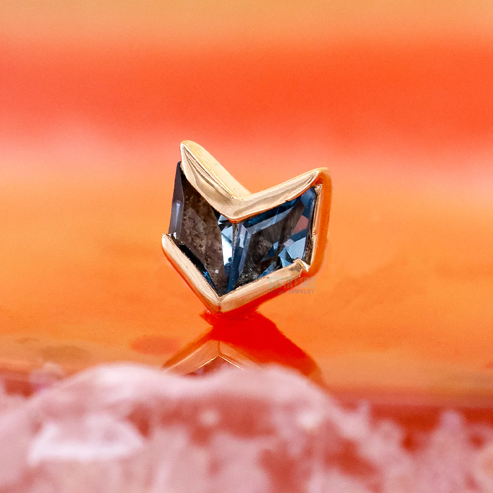 threadless: "Vande" End in Gold with London Blue Topaz - Image 2
