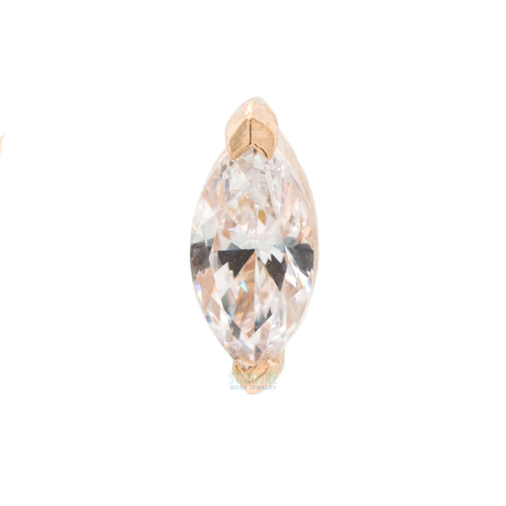 threadless: "Zuri" End in Gold with Marquise CZ - Image 3