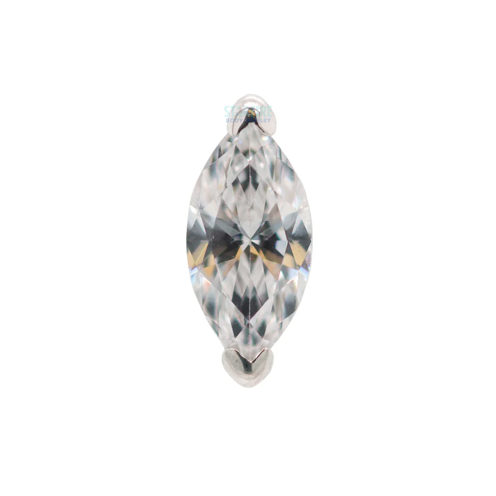 threadless: "Zuri" End in Gold with Marquise CZ - Image 4