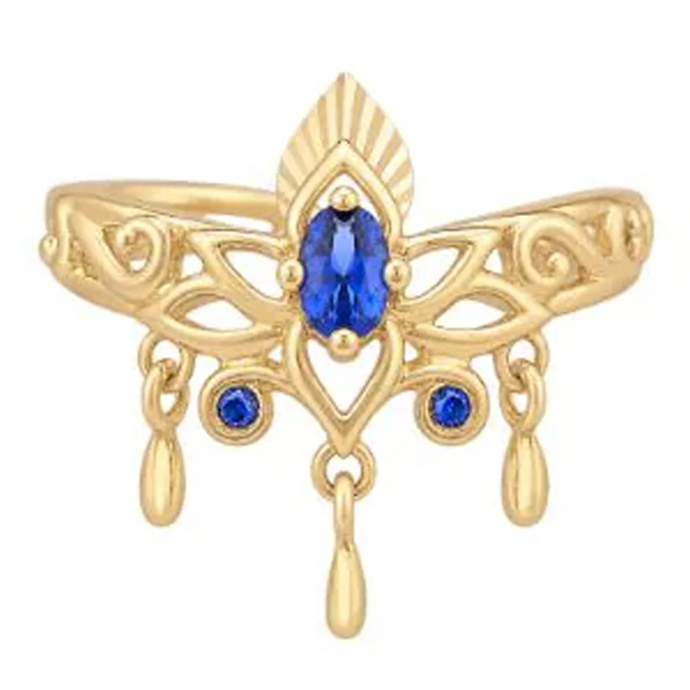 "Tresor" EAR CUFF (non piercing) in Gold with Blue Sapphires - Image 2