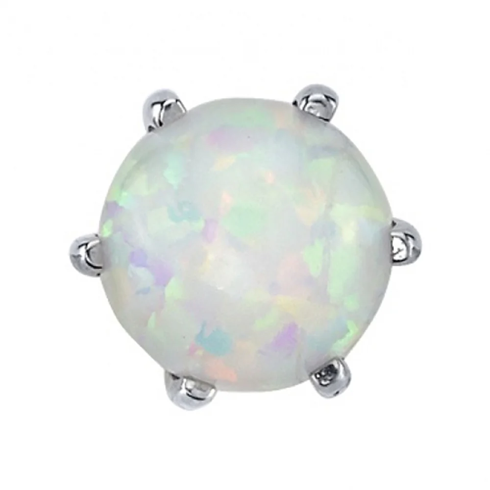 6mm Opal Bead Prong Threaded End in Gold - Image 2