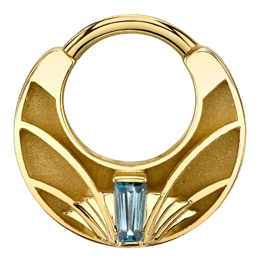 "Architect" Hinge Ring in Gold & Platinum with London Blue Topaz - Image 2