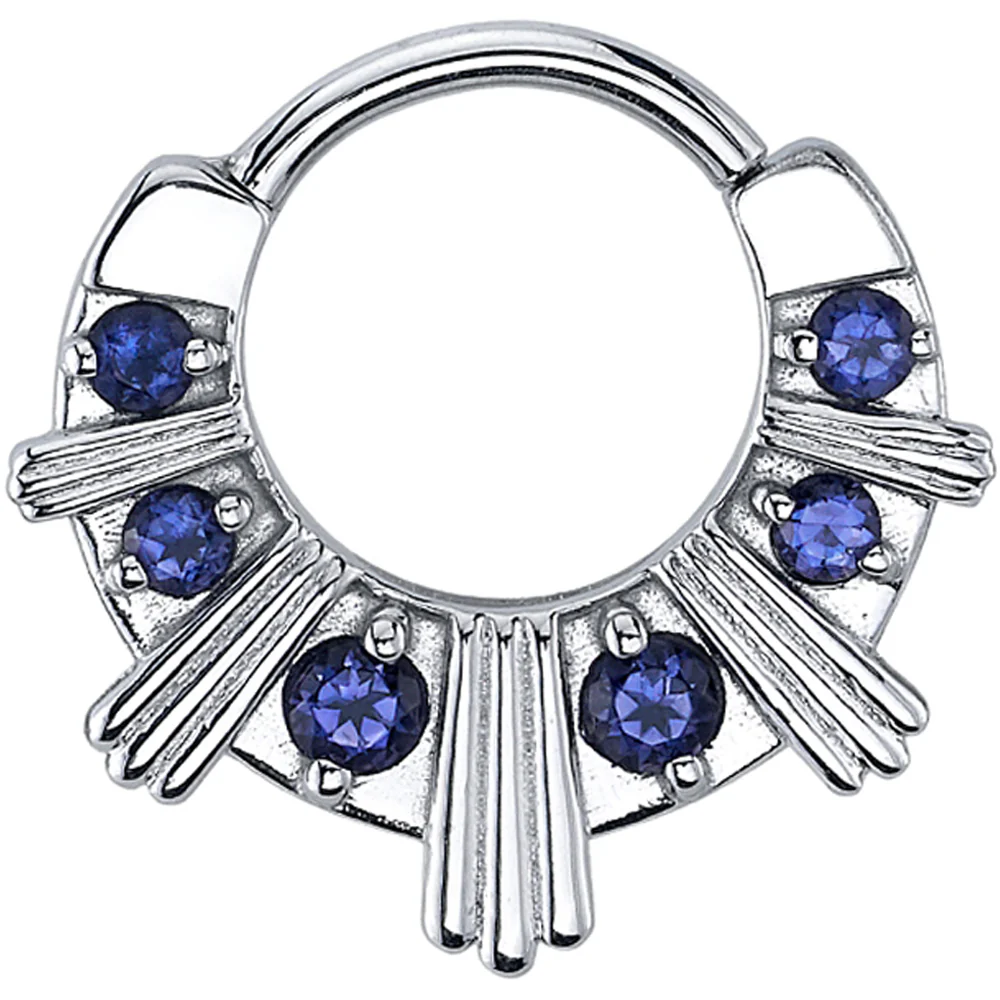 "Azval XL" Hinge Ring in Gold with Iolite - Image 2