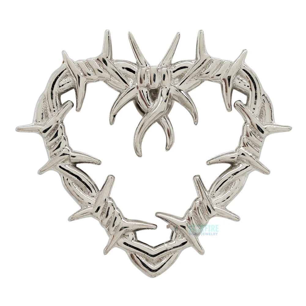 Barbed Wire Heart Threaded End in Gold & Platinum - Image 4