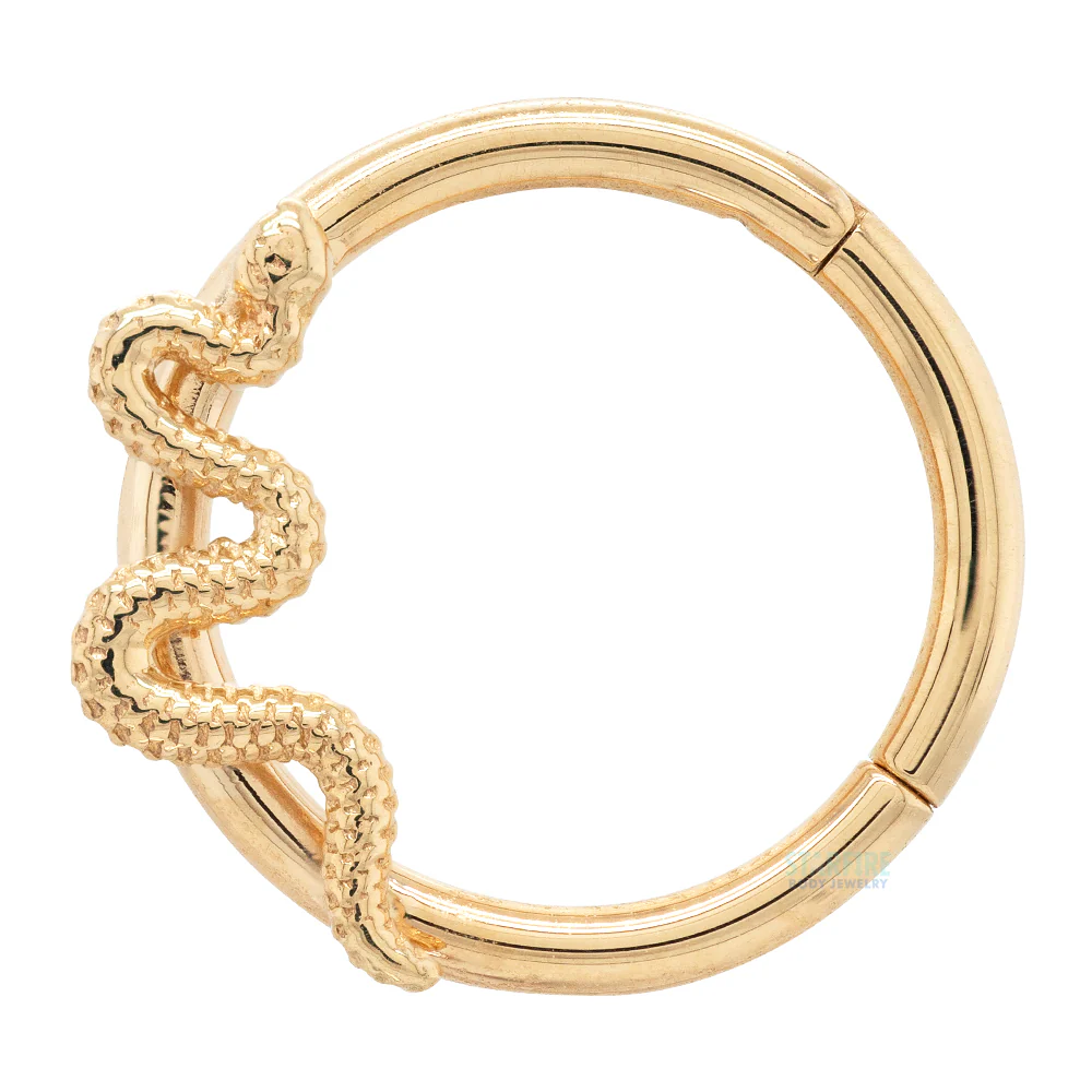 "Delicate Snake" Hinge Ring in Gold & Platinum