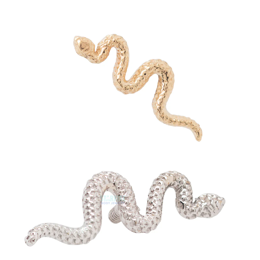 Delicate Snake Threaded End in Gold & Platinum - Image 3