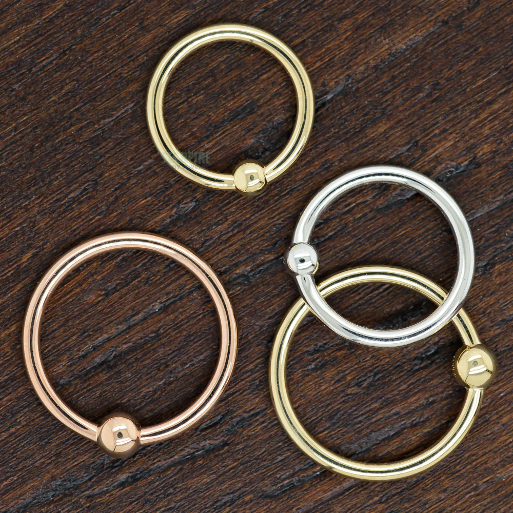 Gold Fixed Bead Ring (FBR) - Image 2