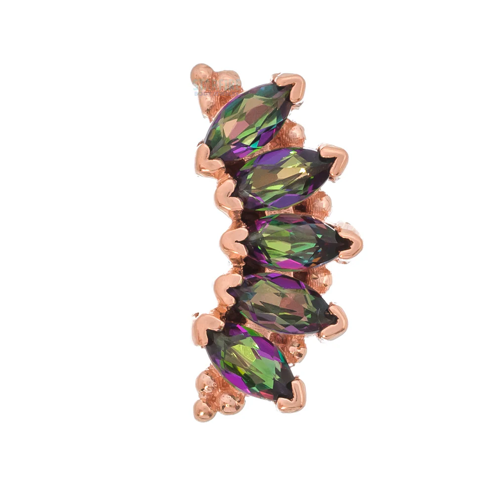 Marquise "Panaraya" Threaded End in Gold with Mystic Topaz - Image 2