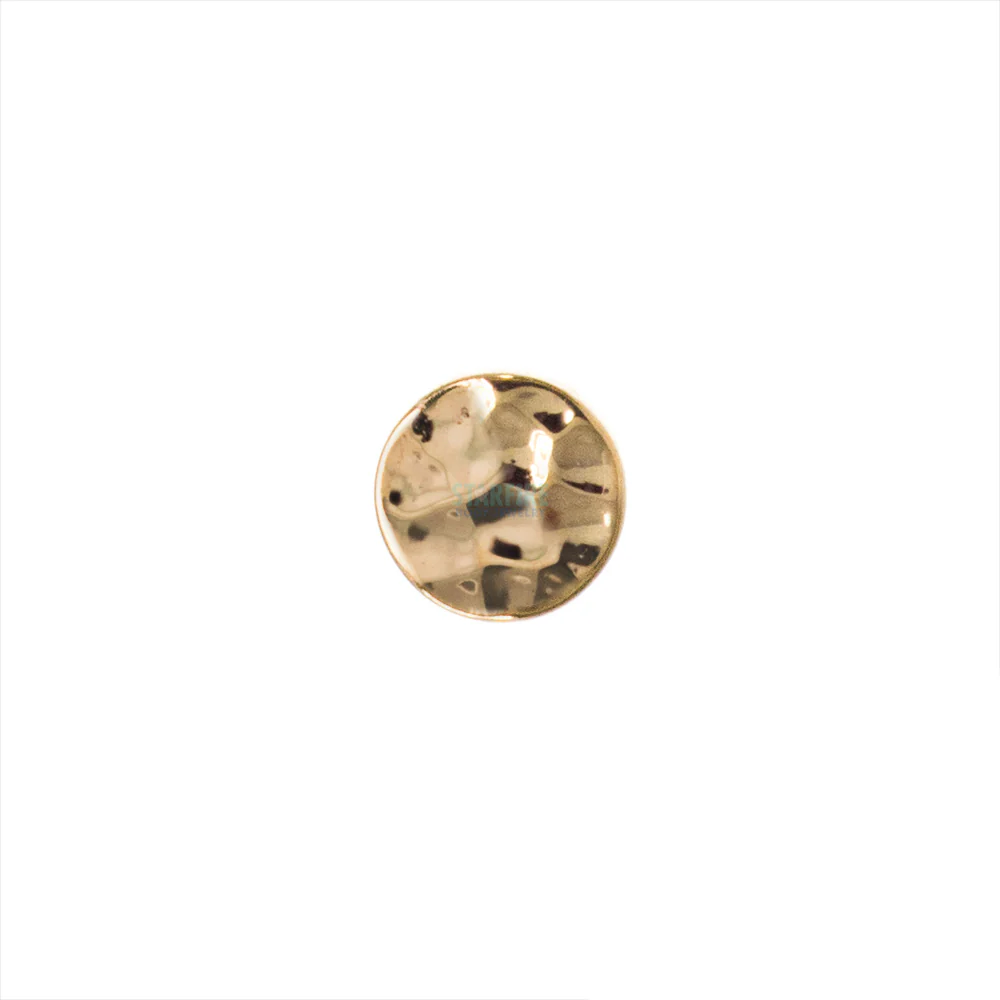 Round Disc HAMMERED FINISH Threaded End in Gold - Image 3