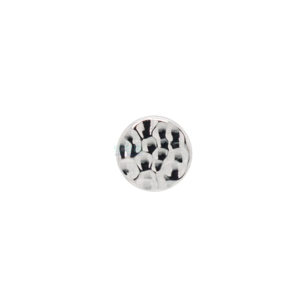 Round Disc HAMMERED FINISH Threaded End in Gold - Image 4
