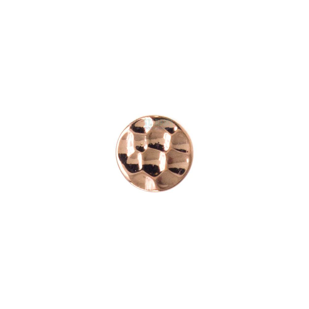 Round Disc HAMMERED FINISH Threaded End in Gold - Image 5