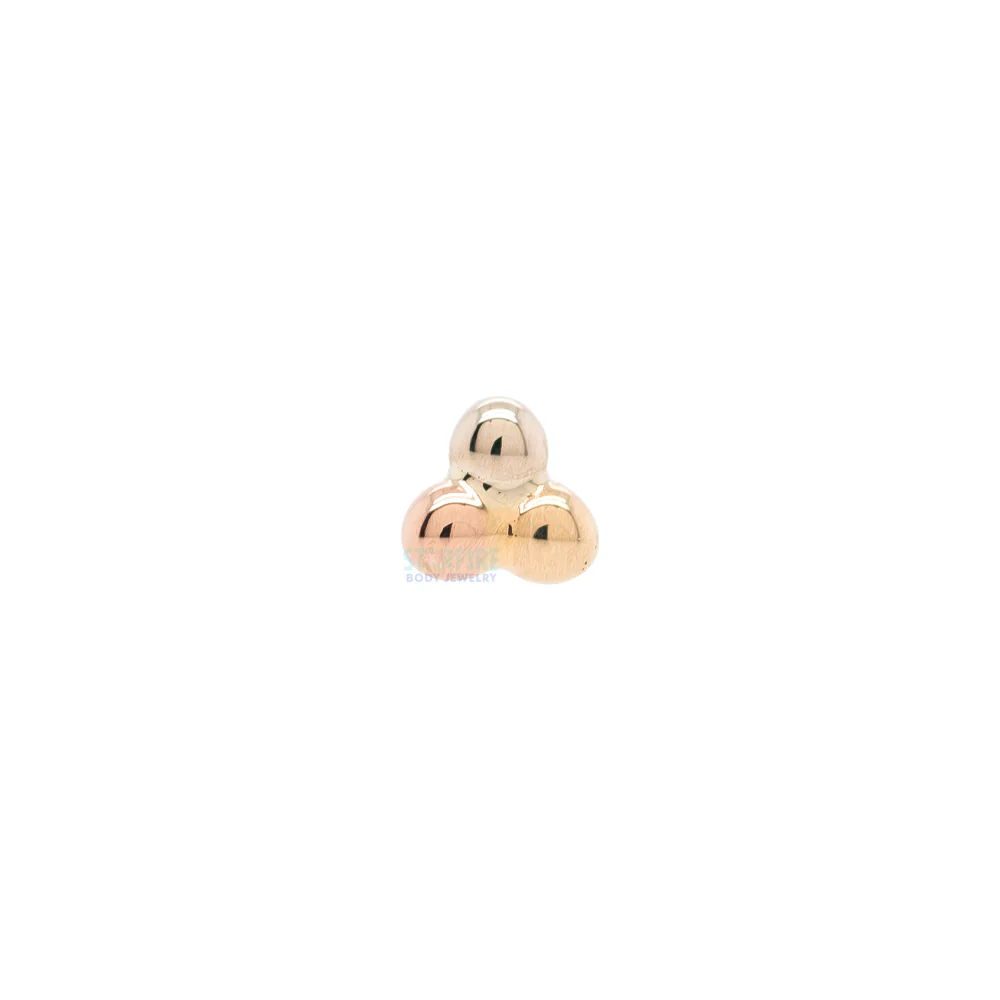 threadless: Tri Bead Cluster Pin in Tri Tone (Yellow, White & Rose) Gold - Image 4