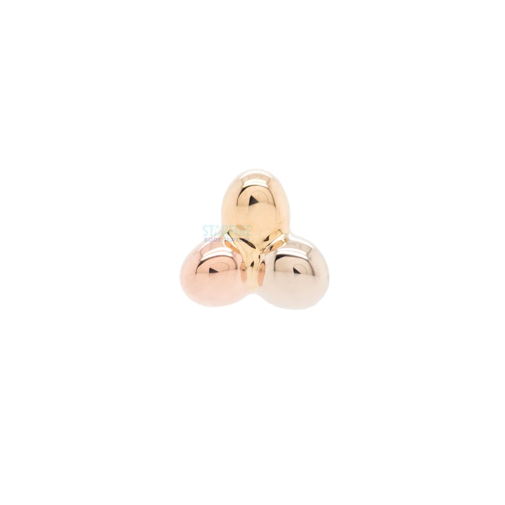 threadless: Tri Bead Cluster Pin in Tri Tone (Yellow, White & Rose) Gold - Image 5