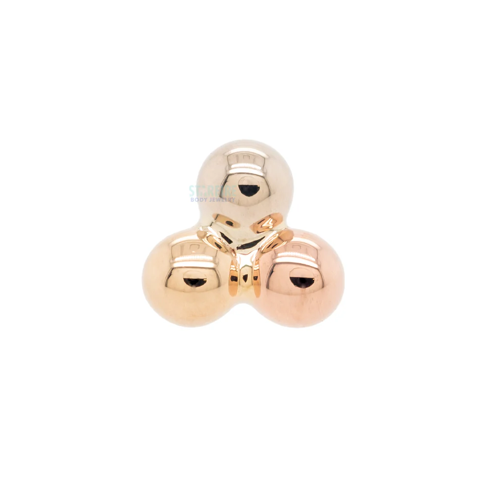 threadless: Tri Bead Cluster Pin in Tri Tone (Yellow, White & Rose) Gold - Image 6