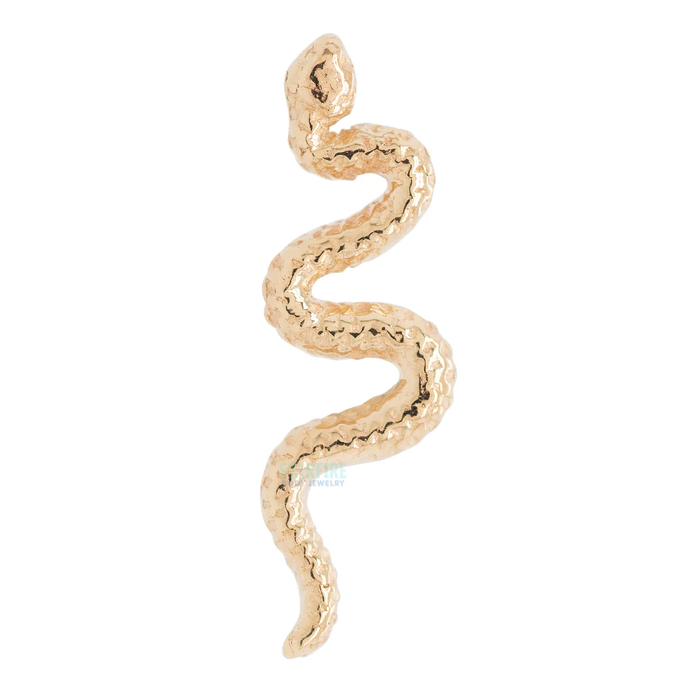 Tiny Delicate Snake Threaded End in Gold & Platinum - Image 3