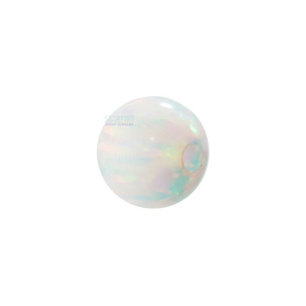 Captive Bead Ring (CBR) in Rose Gold with Opal Captive Bead - Image 10