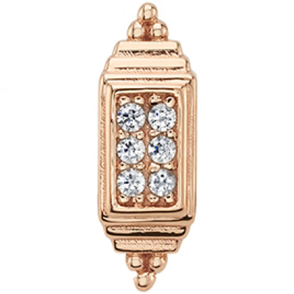 "Celstar" Threaded End in Gold with White CZ's