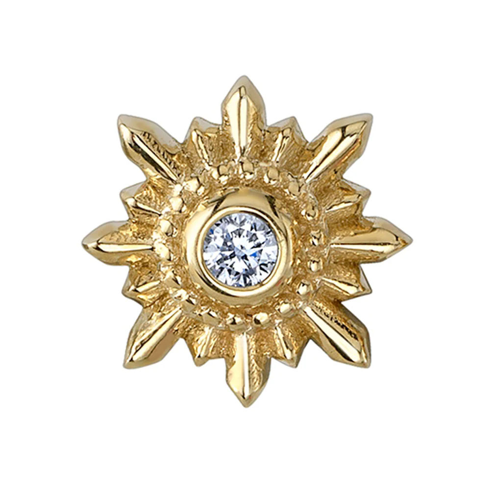 "Compass" Threaded End in Gold with DIAMOND - Image 2