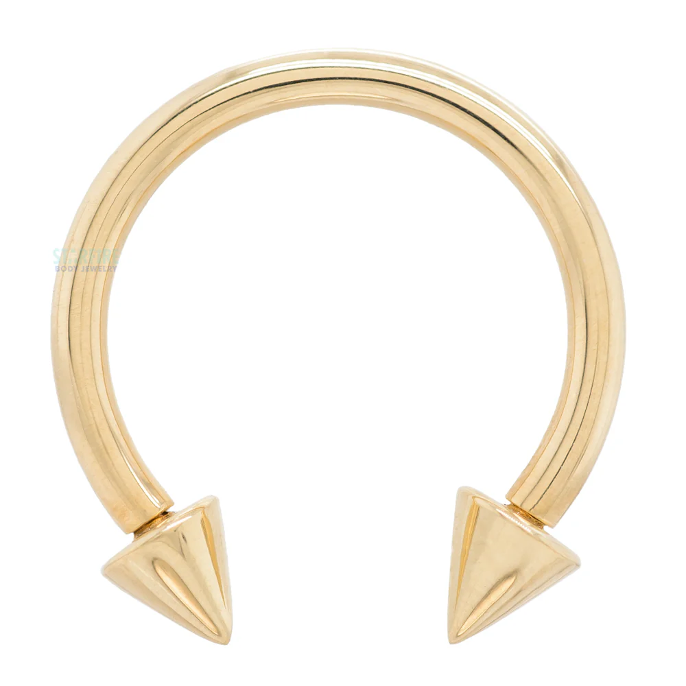Cone Spikes "Spikey" Gold Circular Barbell - Image 3
