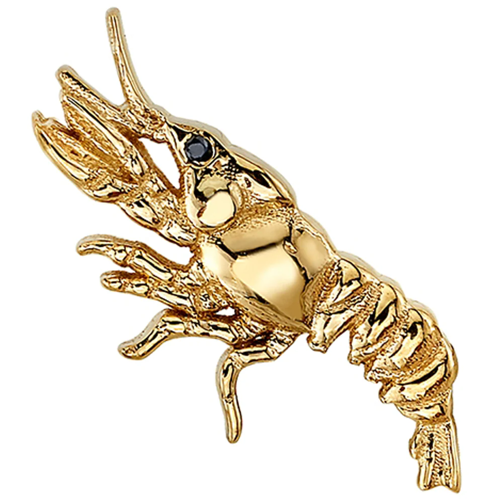 Crawdad Threaded End in Gold with Black Diamond - Image 2