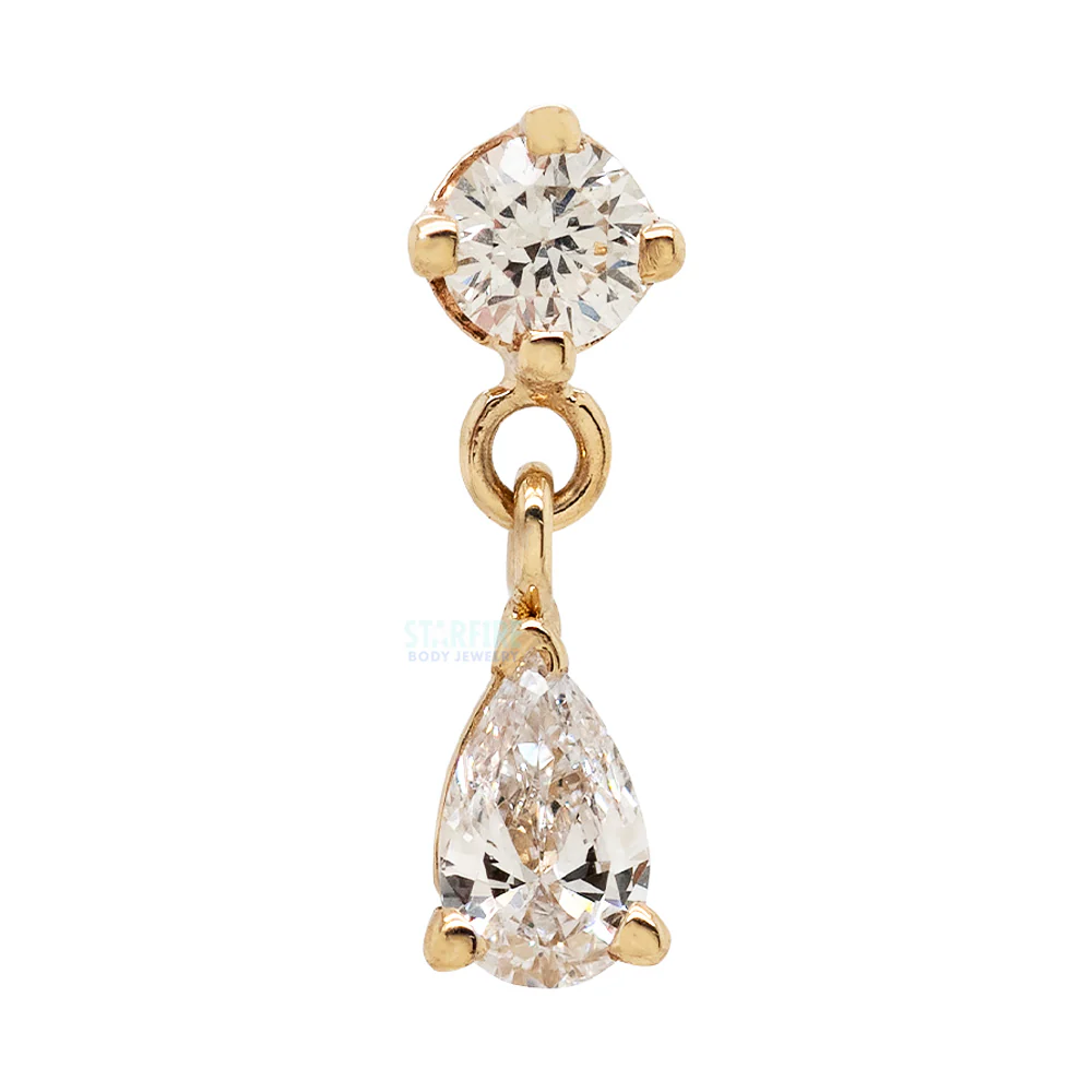 "Echo" Threaded End in Gold with DIAMONDS - Image 2