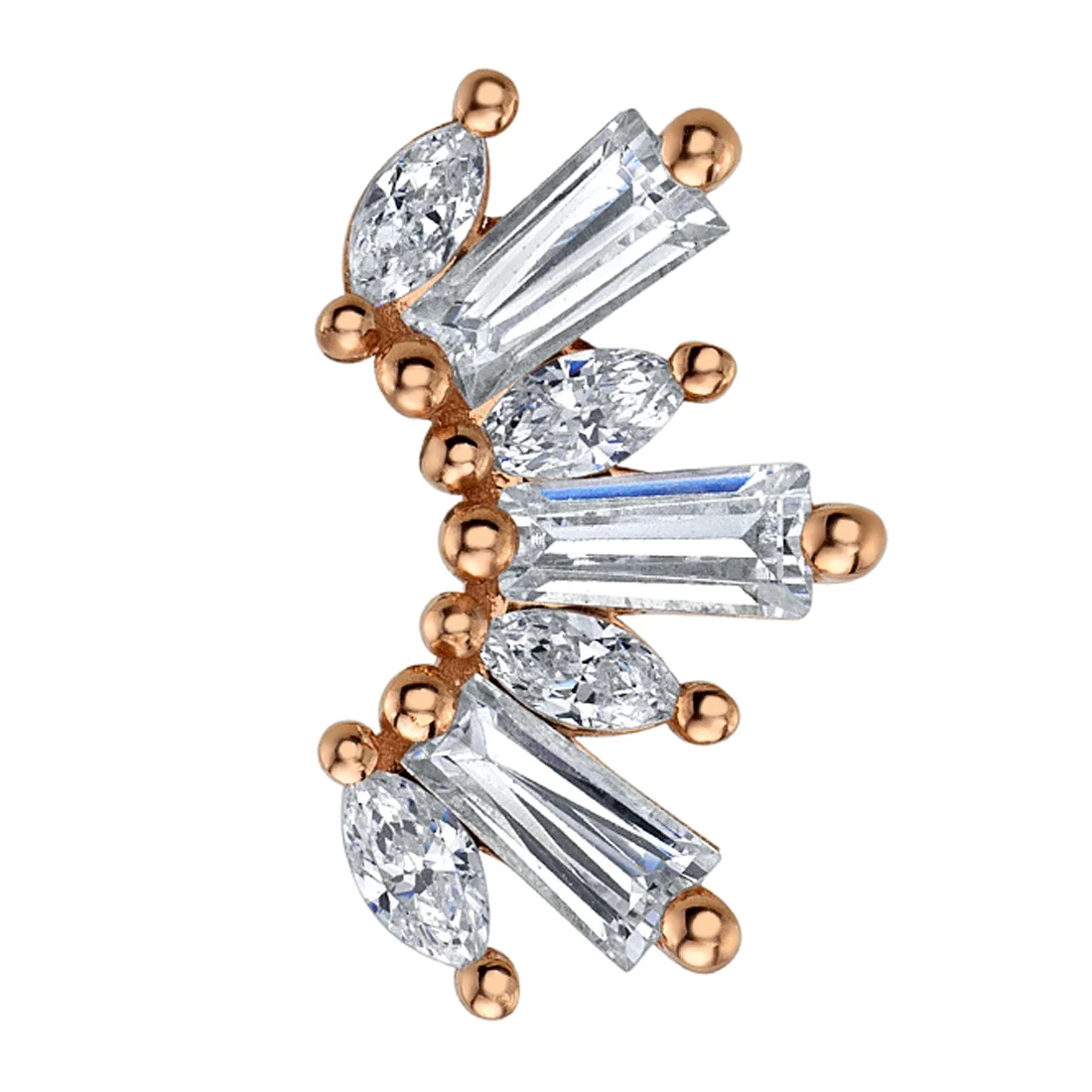 "El Rey" Threaded End in Gold & Platinum with DIAMONDS - Image 2