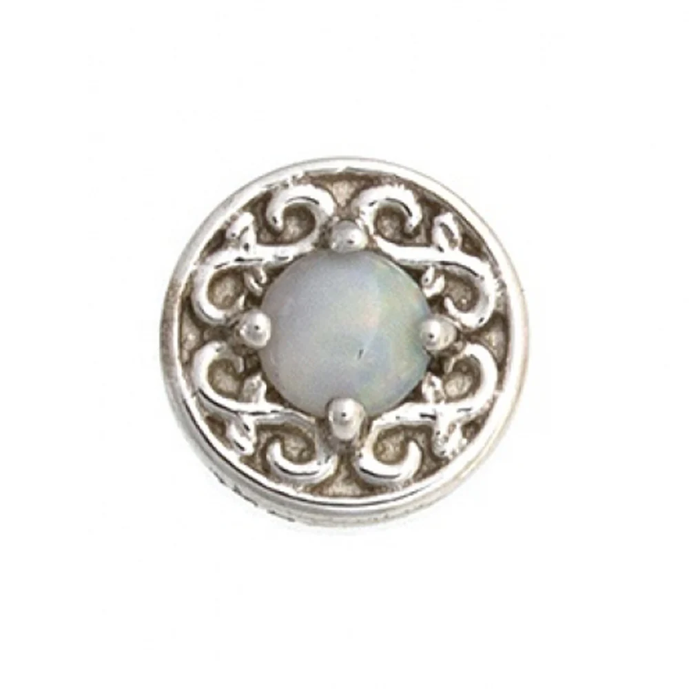 "Elizabeth" Threaded End in Gold with Genuine White Opal - Image 4