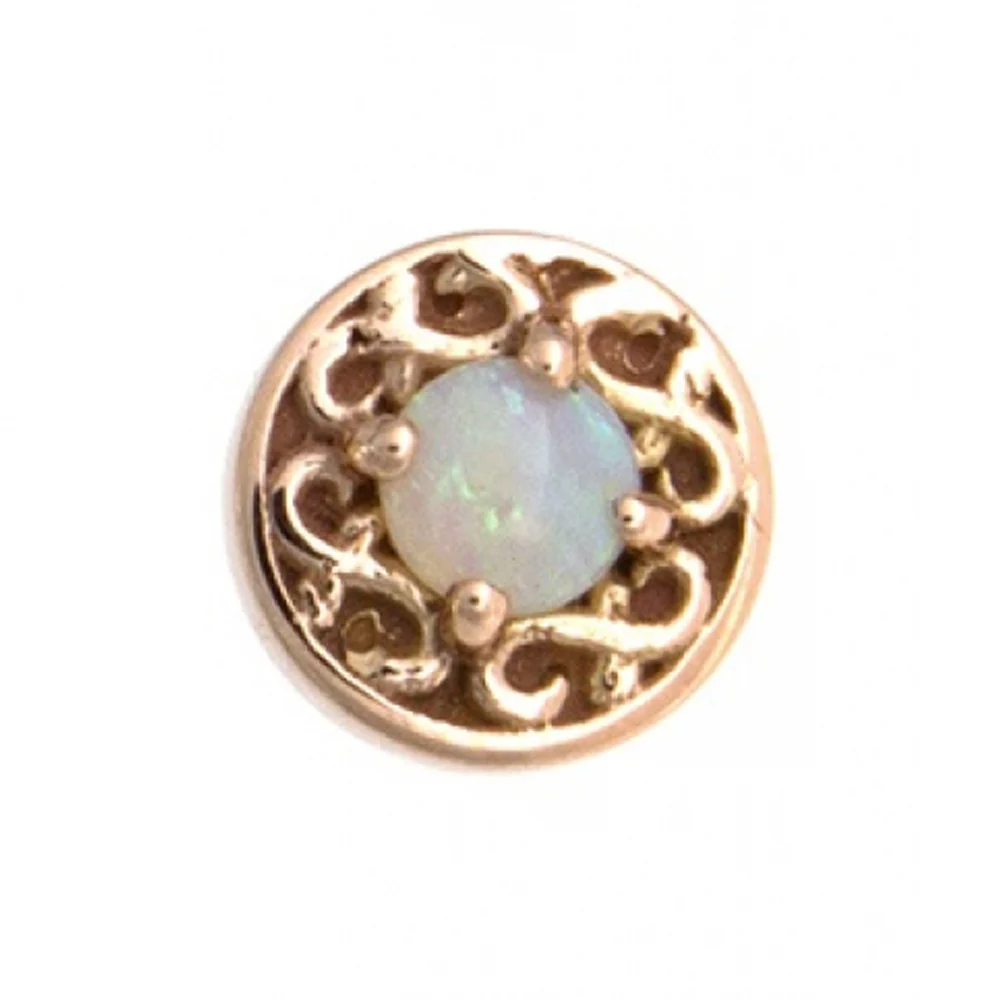 "Elizabeth" Threaded End in Gold with Genuine White Opal - Image 5