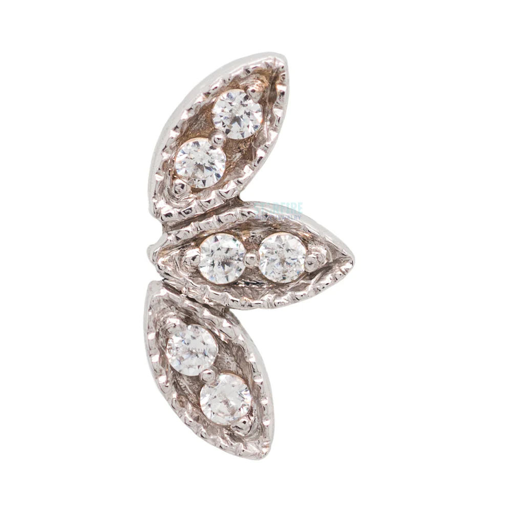 "Firefly" Threaded End in Gold & Platinum with White CZ's - Image 4