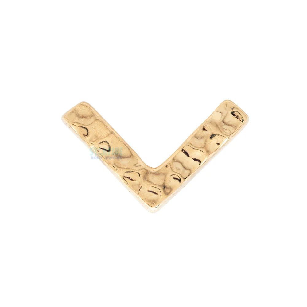 Flat V Hammered Finish Threaded End in Gold & Platinum - Image 2