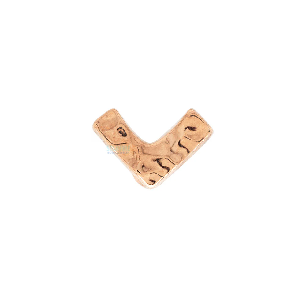 Flat V Hammered Finish Threaded End in Gold & Platinum - Image 3