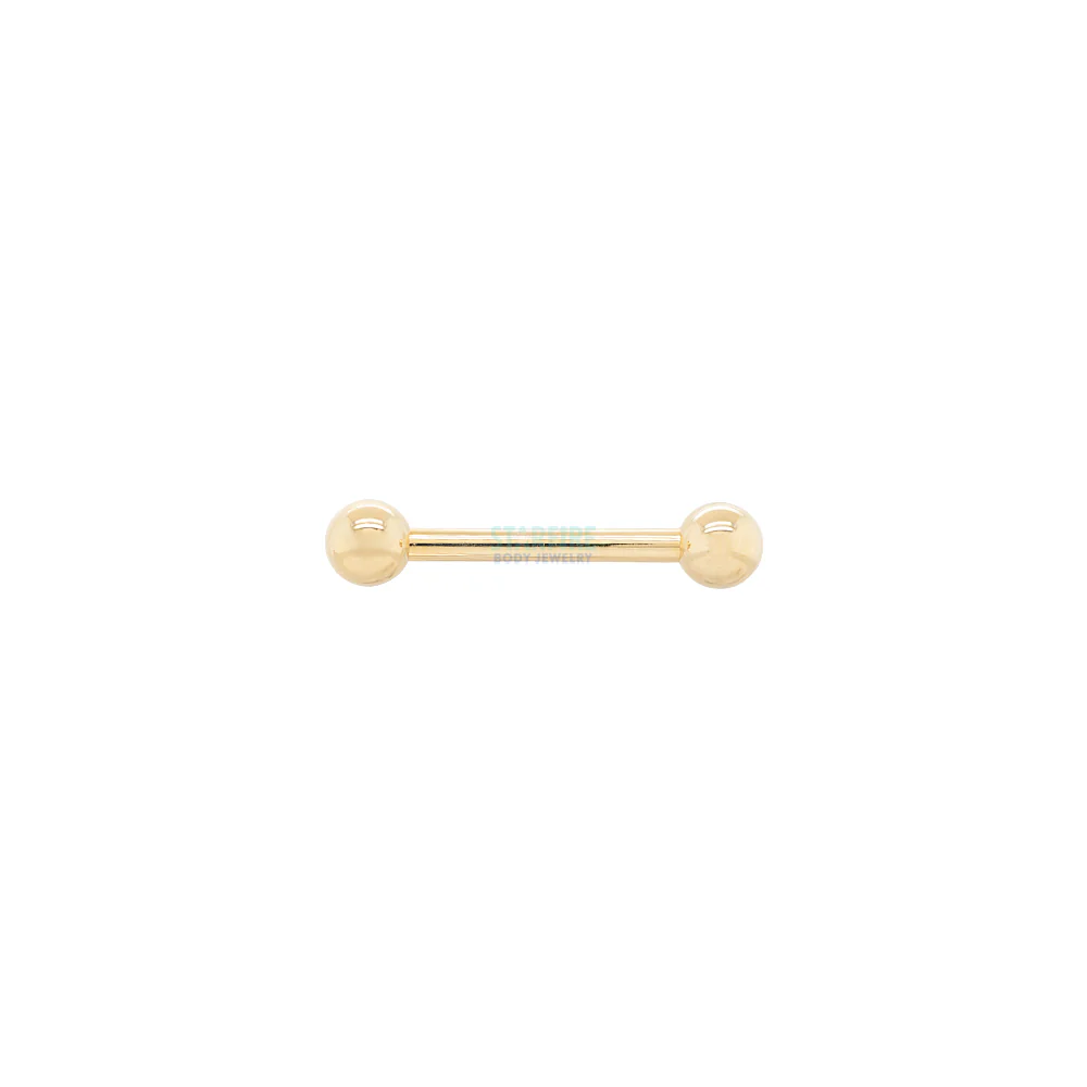Gold & Platinum Straight Barbell - Image 2