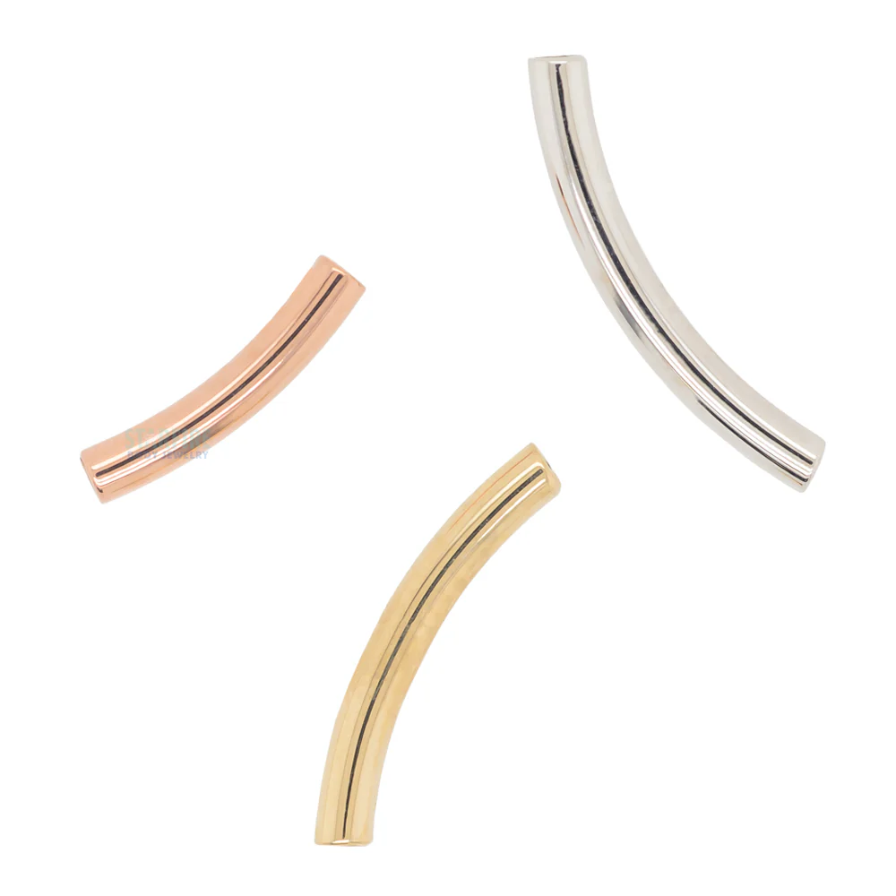 Gold & Platinum Threaded Curved Barbell Shaft