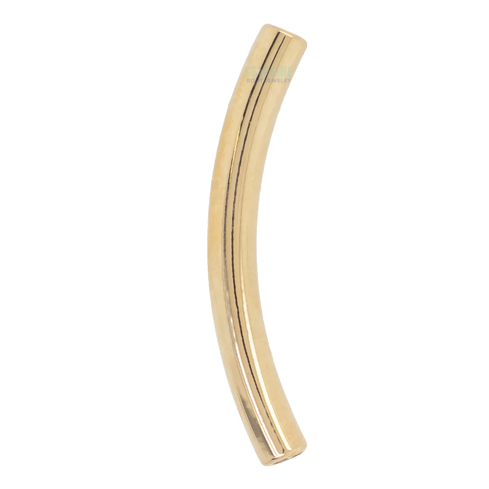 Gold & Platinum Threaded Curved Barbell Shaft - Image 3