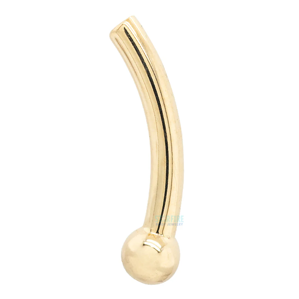 Gold & Platinum Threaded Curved Shaft with Fixed Bead