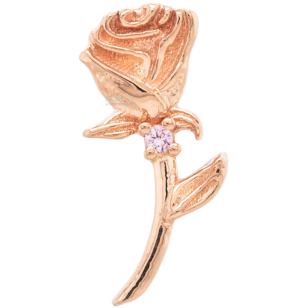 "Jess Rose" Threaded End in Gold with Light Pink Sapphire - Image 4